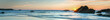 Sunset over Sea, colorful, very long panoramic