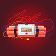 Sale poster with explosives alarm clock