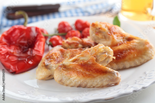 Photo: Chicken wings with vegetables Chicken wings with vegetables