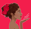 Vektor: African-American woman in love African-American woman in love