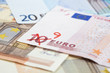 Inflation concept with Euro money