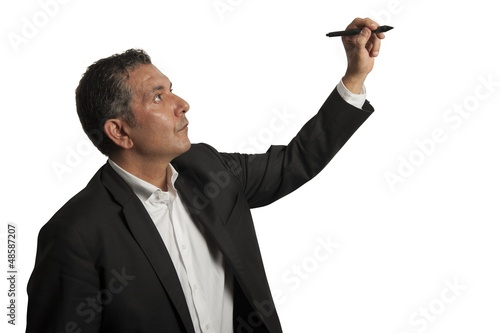 Photo: Businessman drawing on wihteboard Businessman drawing on wihteboard