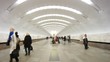 Passengers come and leave metro station Perovo