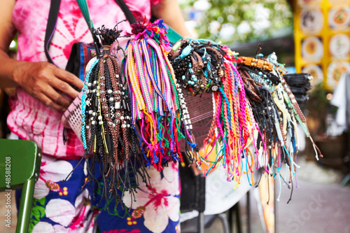 Photo: Bracelets for sale at Thai market Bracelets for sale at Thai market