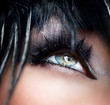 Smokey Eyes Make-up close-up. Black Eyeshadow