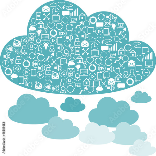 Vector: Social network clouds backgrounds of SEO internet icons. Social network clouds backgrounds of SEO internet icons.