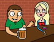Date - couple drinking in bar