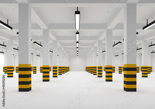 Illustration: Empty Underground Car Parking Area Empty Underground Car Parking Area