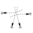 Silhouette of scissors and stroke-puntkir a line.Vector illustra