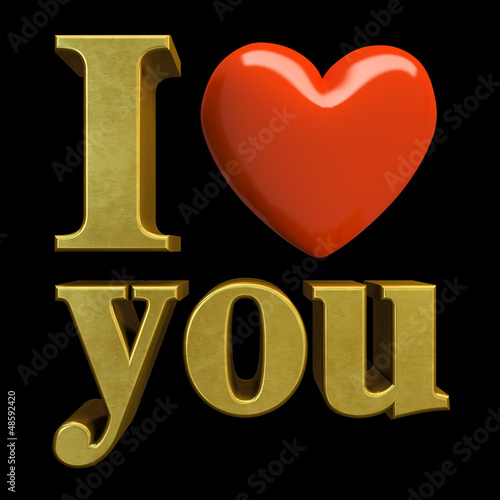 Illustration: Inscription I LOVE YOU isolated on black background illustratio Inscription I LOVE YOU isolated on black background illustratio