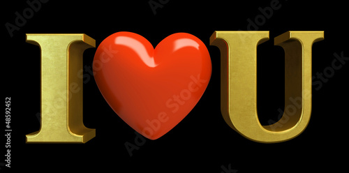 Illustration: Inscription I LOVE YOU isolated on black background illustratio Inscription I LOVE YOU isolated on black background illustratio
