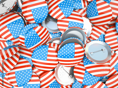 Illustration: Buttons with American flag Buttons with American flag