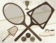 Old Tennis Elements - Vector