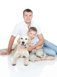 Foto: A young family with a dog A young family with a dog