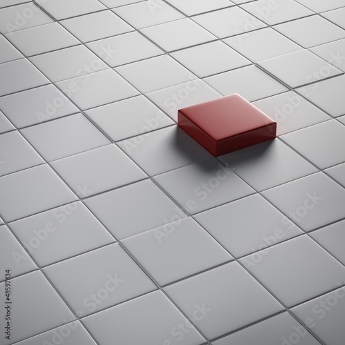 Illustration: One different red cube One different red cube