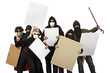 Foto: Protesters holding placards Protesters holding placards