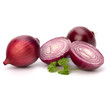 Red sliced onion and fresh parsley still life