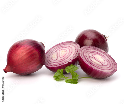 Photo: Red sliced onion and fresh parsley still life Red sliced onion and fresh parsley still life