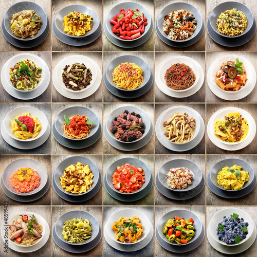 Photo: piatti di pasta collage piatti di pasta collage