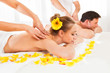 Attractive couple having a massage