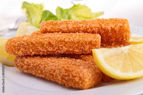 Photo: fish fingers with garnish fish fingers with garnish