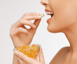woman with vitamins