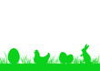 Frise herbe basse - Oeuf, Poule, Lapin - Pâques v2