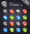 Glossy pebbles - Transportation icons