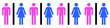 Men and Women; Colorful Symbols 