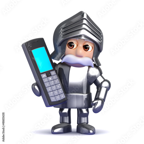 Illustration: Knight has a mobile phone conversation Knight has a mobile phone conversation