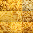 Foto: Verschiedene Nudeln Collage Verschiedene Nudeln Collage