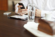 Businessman on coffee break in restorant