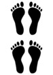 Fuß-Abdruck mit und ohne Kontur, footprint with and -out contour