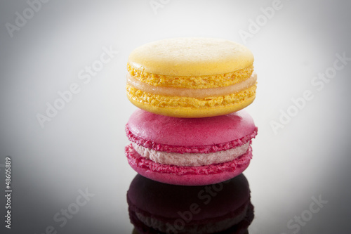 Photo: Colorful macaroons stacked Colorful macaroons stacked