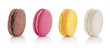 Colorful macaroons isolated on white background