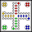 Mensch ärgere dich nicht - Spielfeld mit kleinen 3D-Elementen