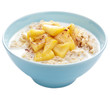 cereal with caramelized apple isolated