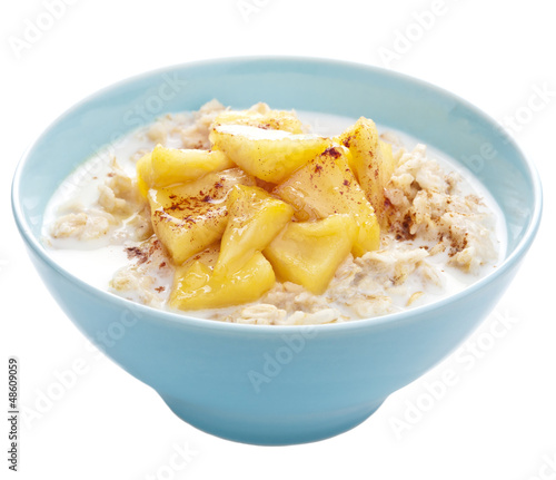 Photo: cereal with caramelized apple isolated cereal with caramelized apple isolated