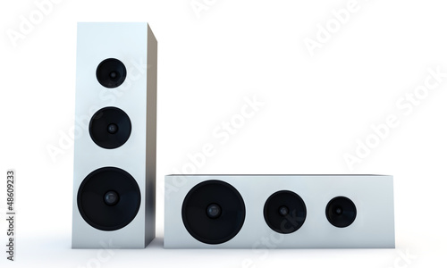 Illustration: white speakers white speakers