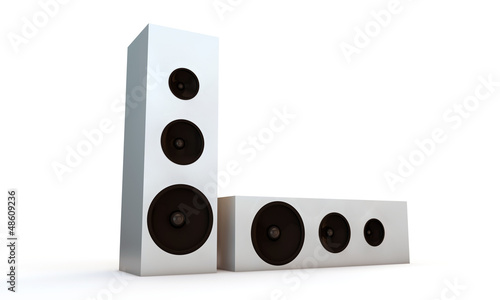 Illustration: white speakers white speakers