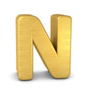 buchstabe letter N gold vertikal