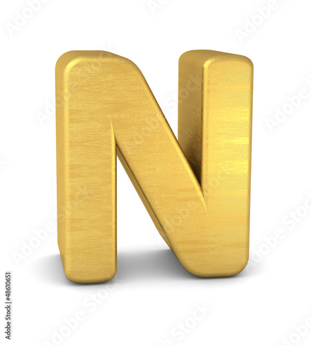 Illustration: buchstabe letter N gold vertikal buchstabe letter N gold vertikal