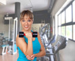 Pretty woman lifting weights