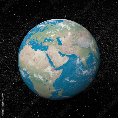Illustration: Middle east on earth - 3D render Middle east on earth - 3D render