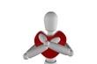 A figure man with a heart