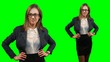 Office girl on a greenscreen
