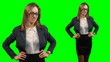 Office girl on a greenscreen
