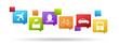 color set of transport icons