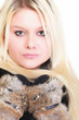 Portrait of young attractive fur woman