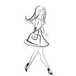Vektor: Lady walking to shopping vector Lady walking to shopping vector